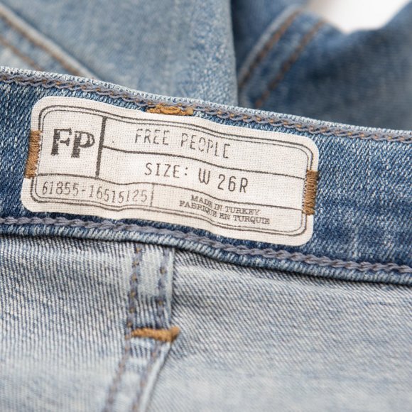 Free People Jeans High Rise Skinny Leg Medium Wash Denim Blue Size 26 - Picture 4 of 6